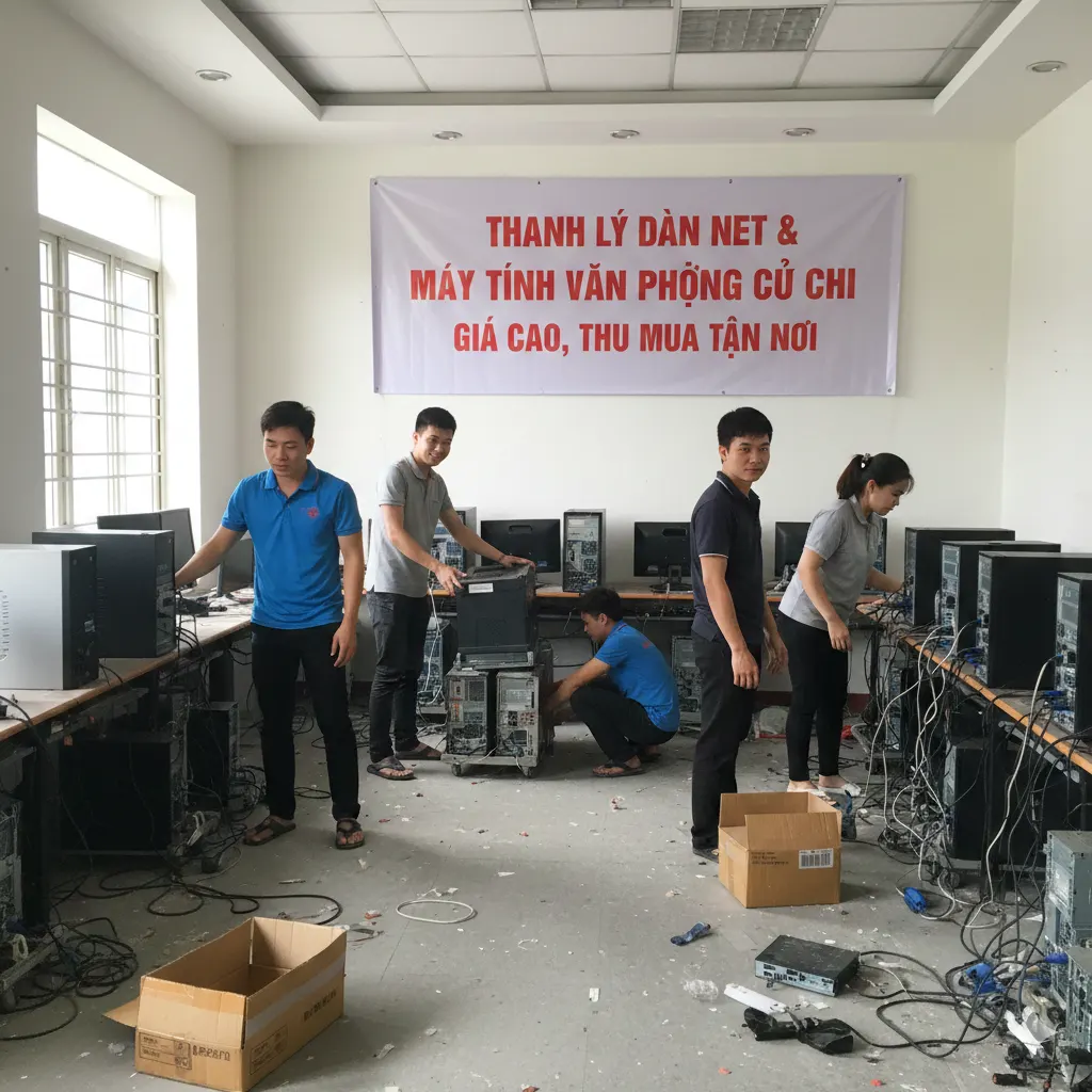 Thanh lý dàn Net và máy tính văn phòng Củ Chi giá cao, thu mua tận nơi